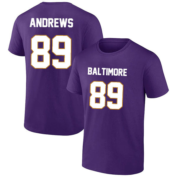Baltimore Andrews 89 Short Sleeve Tshirt Black/Purple/White Style08092268