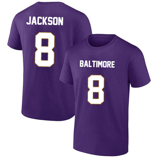 Baltimore Jackson 8 Short Sleeve Tshirt Black/Purple/White Style08092272