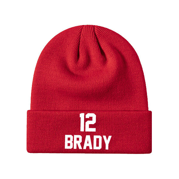 Tampa Bay Brady 12 Knit Hat Black/Gray/Red/White Style08092381
