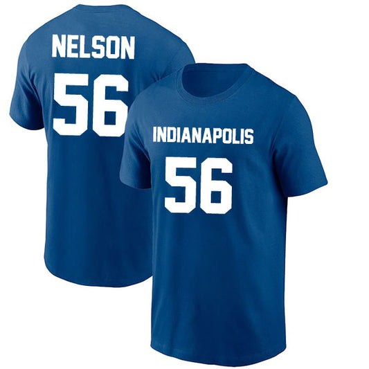Indianapolis Nelson 56 Short Sleeve Tshirt Royal/White Style08092275
