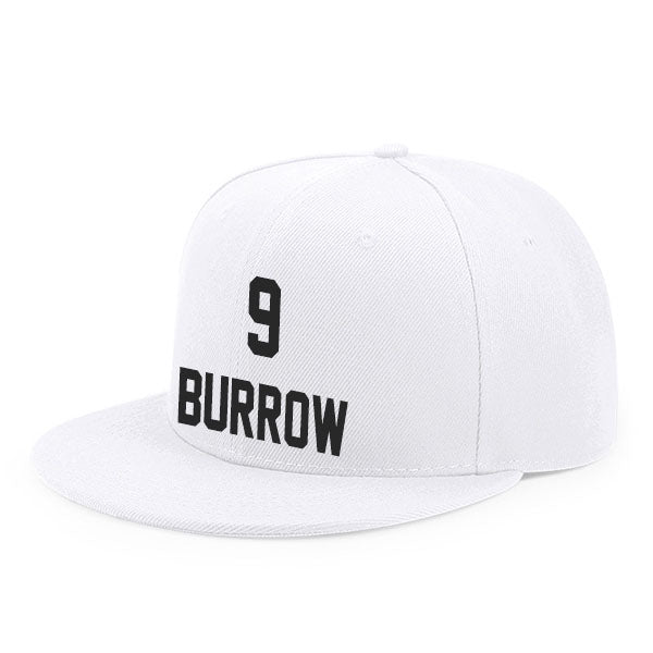 Cincinnati Burrow 9 Flat Adjustable Baseball Cap Black/Orange/White Style08092362