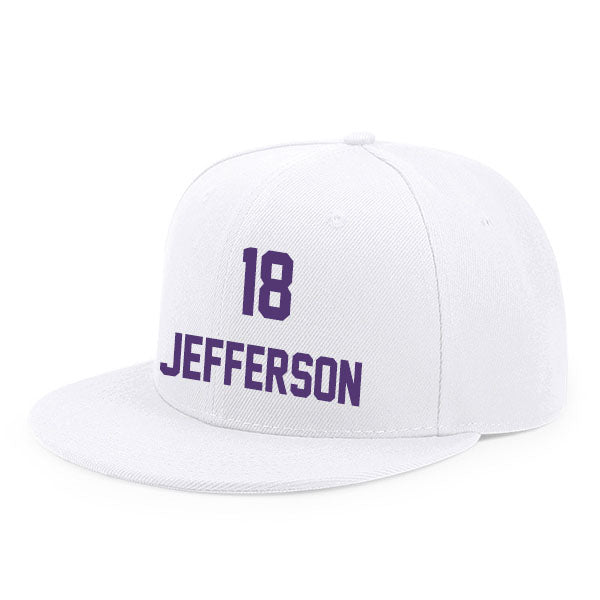 Minnesota Jefferson 18 Flat Adjustable Baseball Cap Black/Purple/White Style08092354