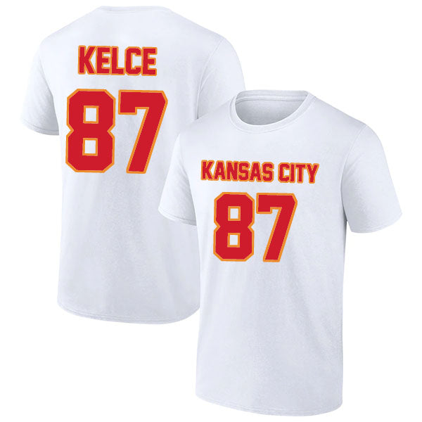 Kansas City Kelce 87 Short Sleeve Tshirt Red/White Style05092206