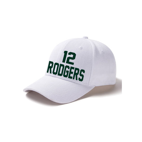 Green Bay Rodgers 12 Curved Adjustable Baseball Cap Black/Green/White Style08092372