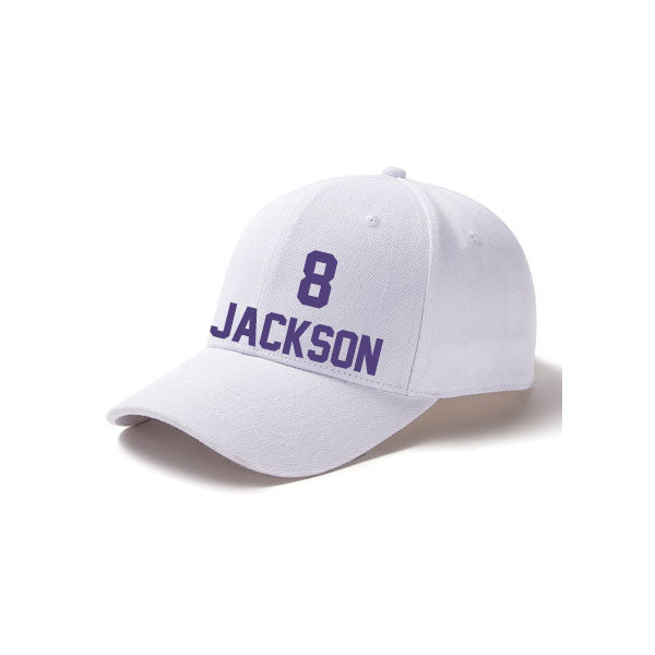 Baltimore Jackson 8 Curved Adjustable Baseball Cap Black/Purple/White Style08092466