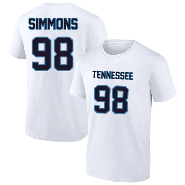 Tennessee Simmons 98 Short Sleeve Tshirt Blue/Navy/White Style08092269
