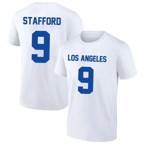 Los Angeles Stafford 9 Short Sleeve Tshirt Blue/White Style03092208