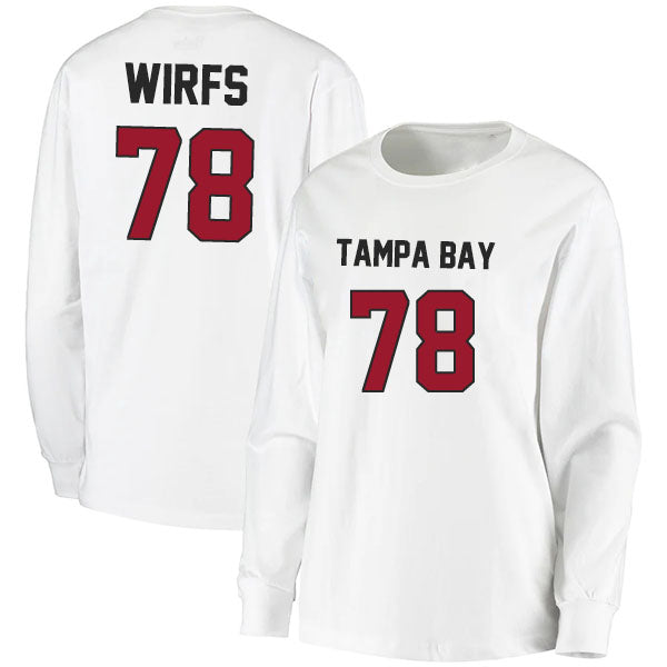 Tampa Bay Wirfs 78 Long Sleeve Tshirt Red/Gray/White Style08092244