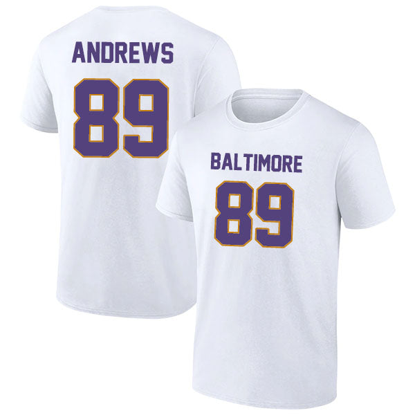 Baltimore Andrews 89 Short Sleeve Tshirt Black/Purple/White Style08092268